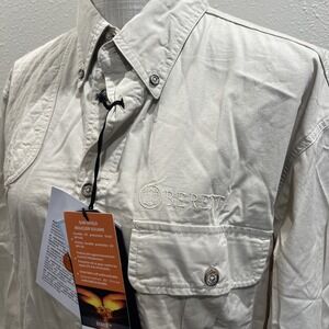 NWT Beretta USA Men's Medium Shooting Long Sleeve Shirt Vented Khaki Quilted
